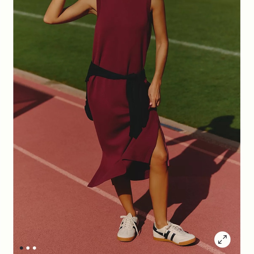 Anthropologie Sleeveless Midi Dress in Wine with Side Slit NWT